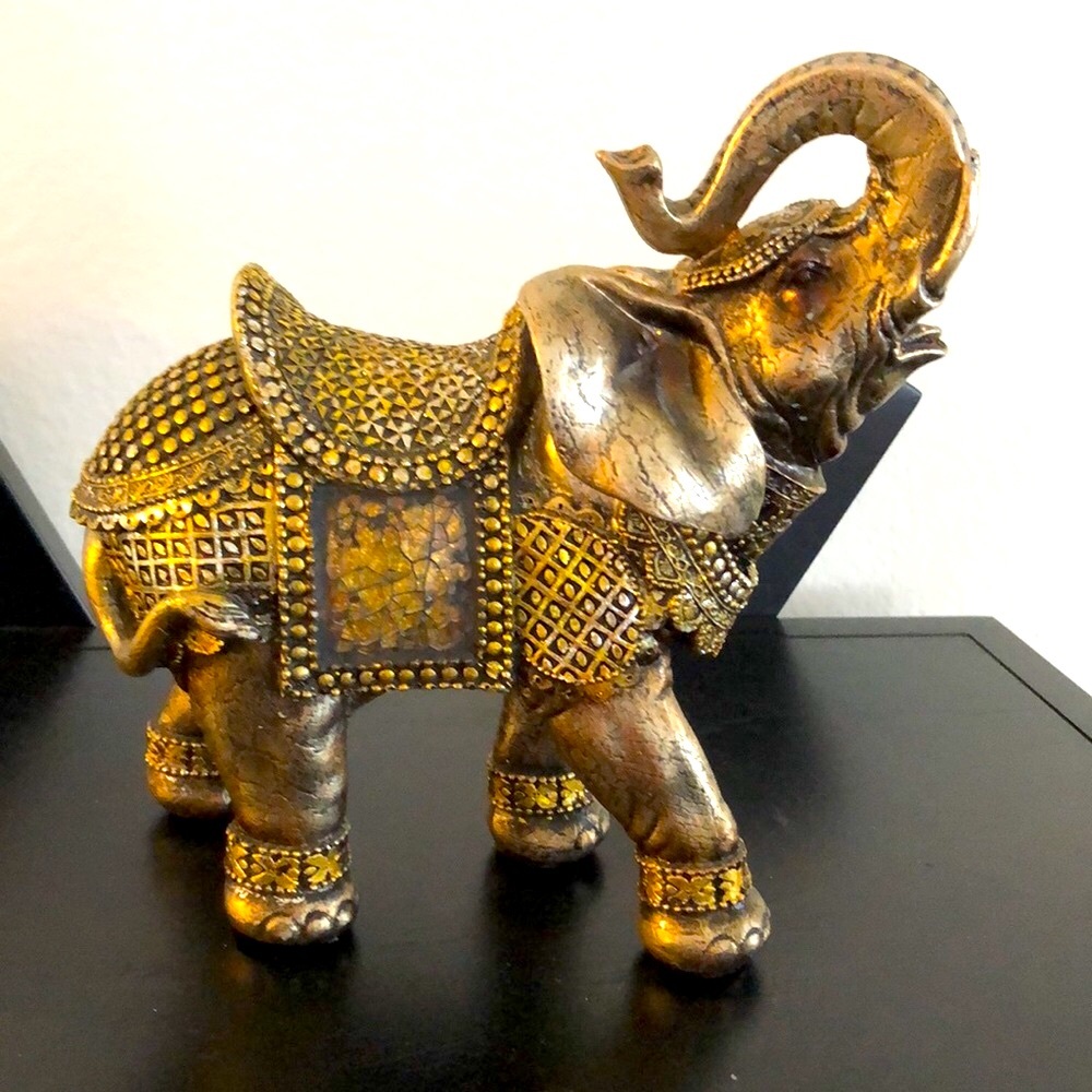ZGallerie Deco Elephant Bronze and Gold W/Stones